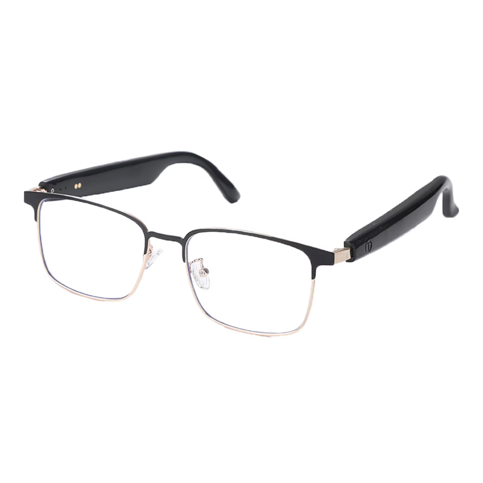 Smart Glasses Bluetooth Audio Sunglasses for Men Women with Dual Stereo Speakers, Open Ear Music &HD Calling, Touch &Voice Assistant, UV Protection——Gold