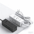 Avoben 360° rotating flat plug power strip with 6 widely spaced sockets, 2 USB-C ports and 1 USB-A port, 1440J surge protector, 5-foot extension cord, suitable for home, travel and office (2-pack).