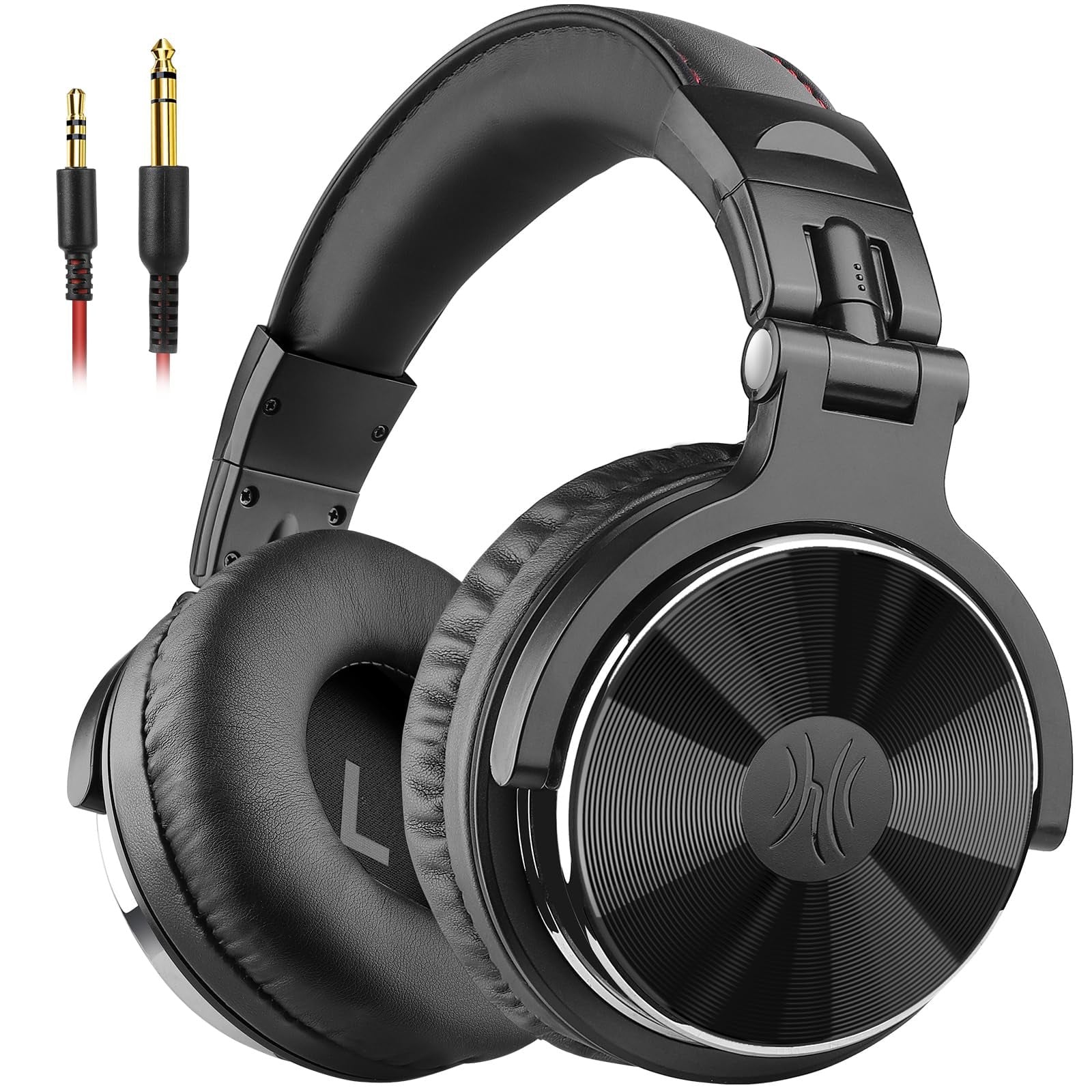 Avoben Wired Over Ear Headphones Hi-Res Studio Monitor & Mixing DJ Stereo Headsets with 50mm Drivers and 1/4 to 3.5mm Jack for AMP Computer Recording Podcast Keyboard Guitar Laptop - Black