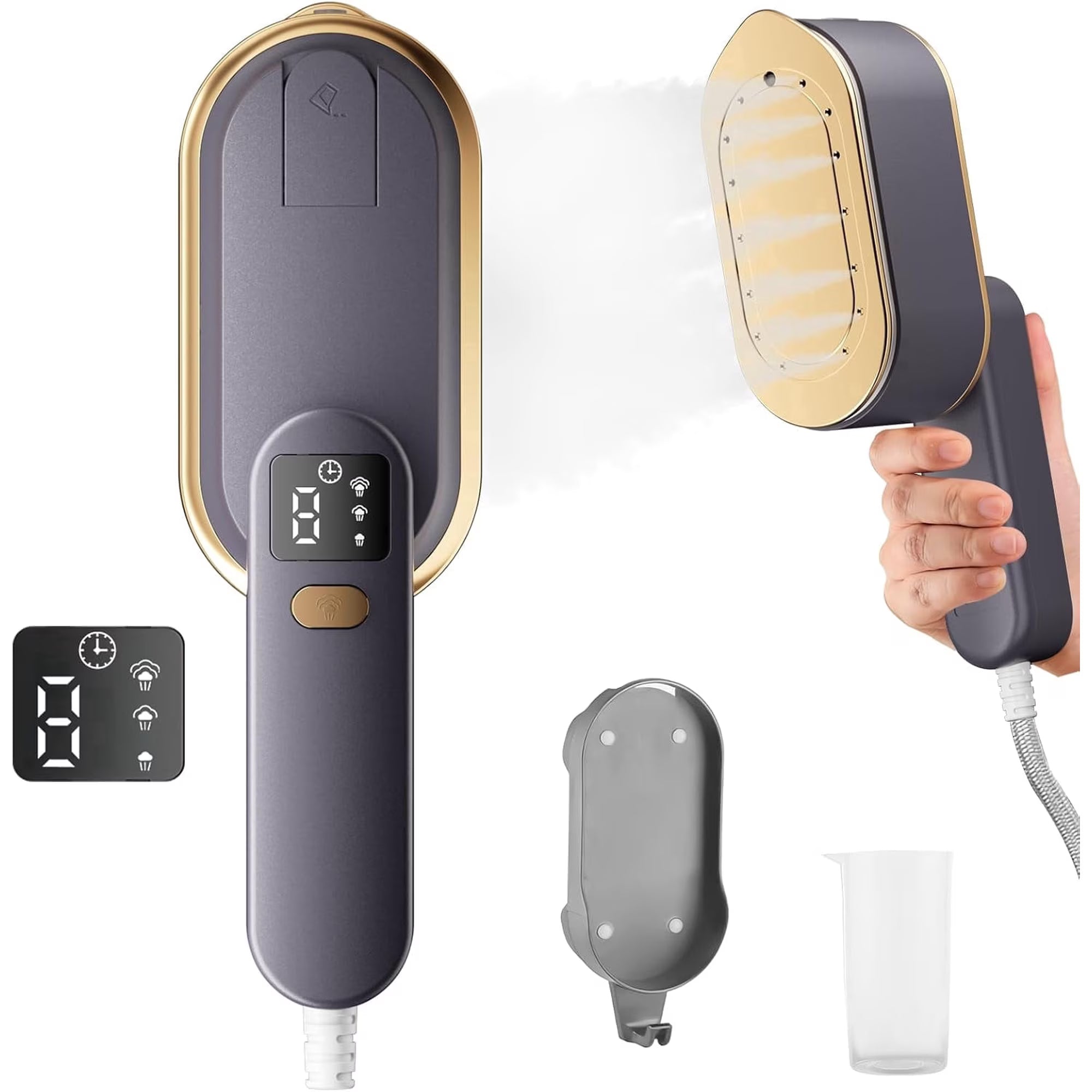 Travel Steamer for Clothes,1200W Portable Iron,10s Heat Up,Steamer ＆ Iron 2 In 1, Travel Size,Large Ceramic Heat Panel