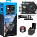 4K30FPS 20MP WiFi Action Camera with EIS Ultra HD 131FT Waterproof Underwater Camera Remote Control 4X Zoom Support External Microphone Black
