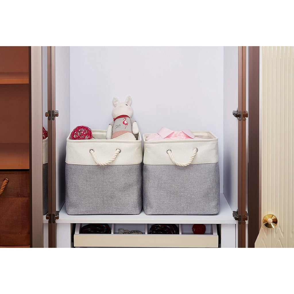 Carestrong 3 Pack Basket , Collapsible Laundry Baskets with Handles, Sturdy, Gray, 13-x-13-x-13-inch, Pack of 3