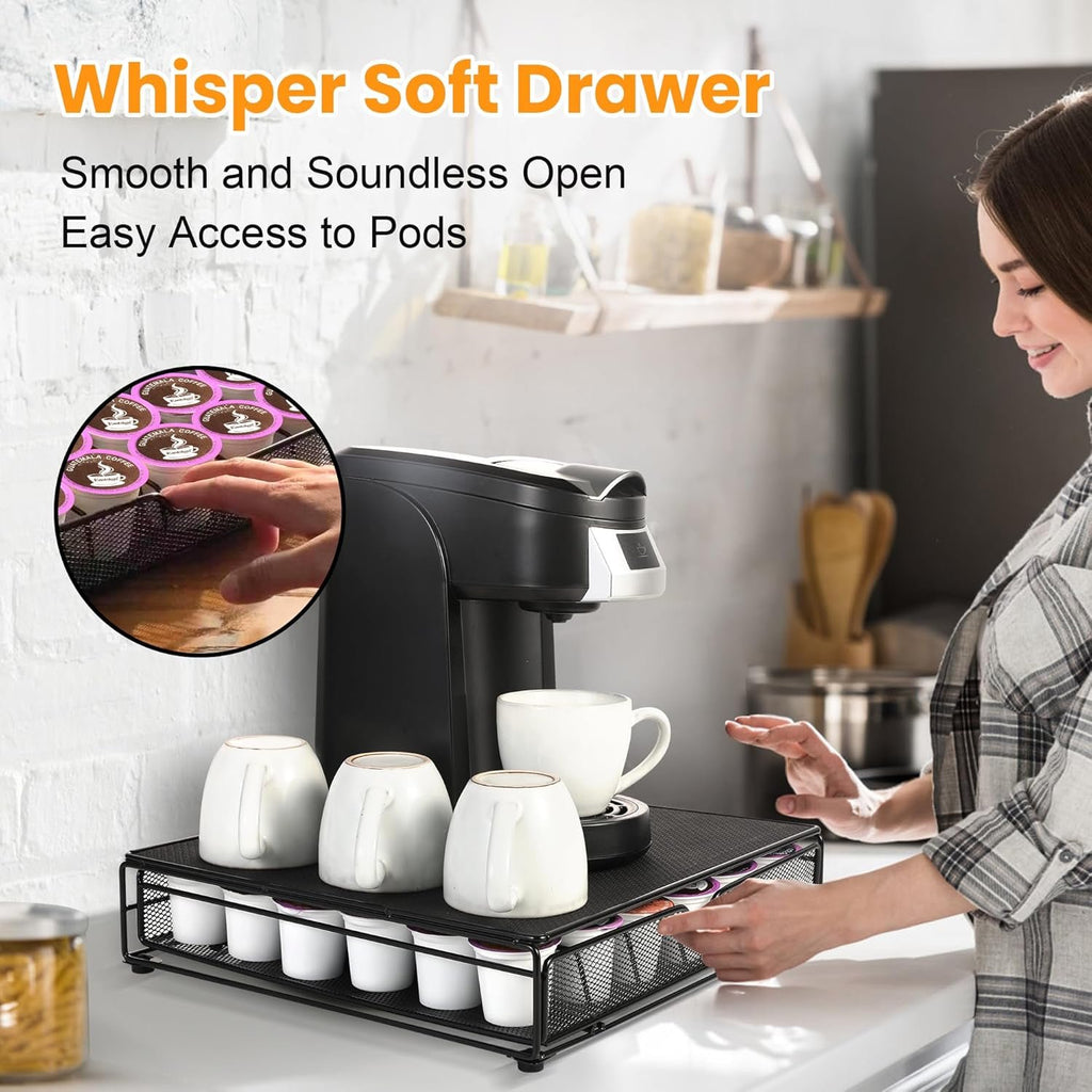 Carestrong K Cup Holder Drawer for 36 Coffee Pods Storage, coffee bar organizer ,Black