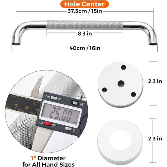 Grab Bars for Bathtubs and Showers 2 Pack Suction Grab Bar, Heavy Duty Shower Handle Removable Bath Handrails for Seniors and Elderly, Bathroom Safety Grip No Drilling Waterproof