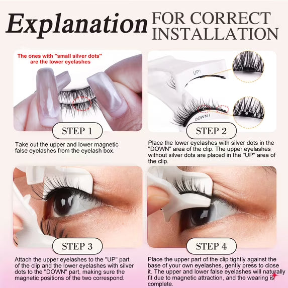 Magnetic Eyelashes Natural Look False Lashes without Eyeliner, Light Weight and Waterproof Magnetic Eyelashes No Glue