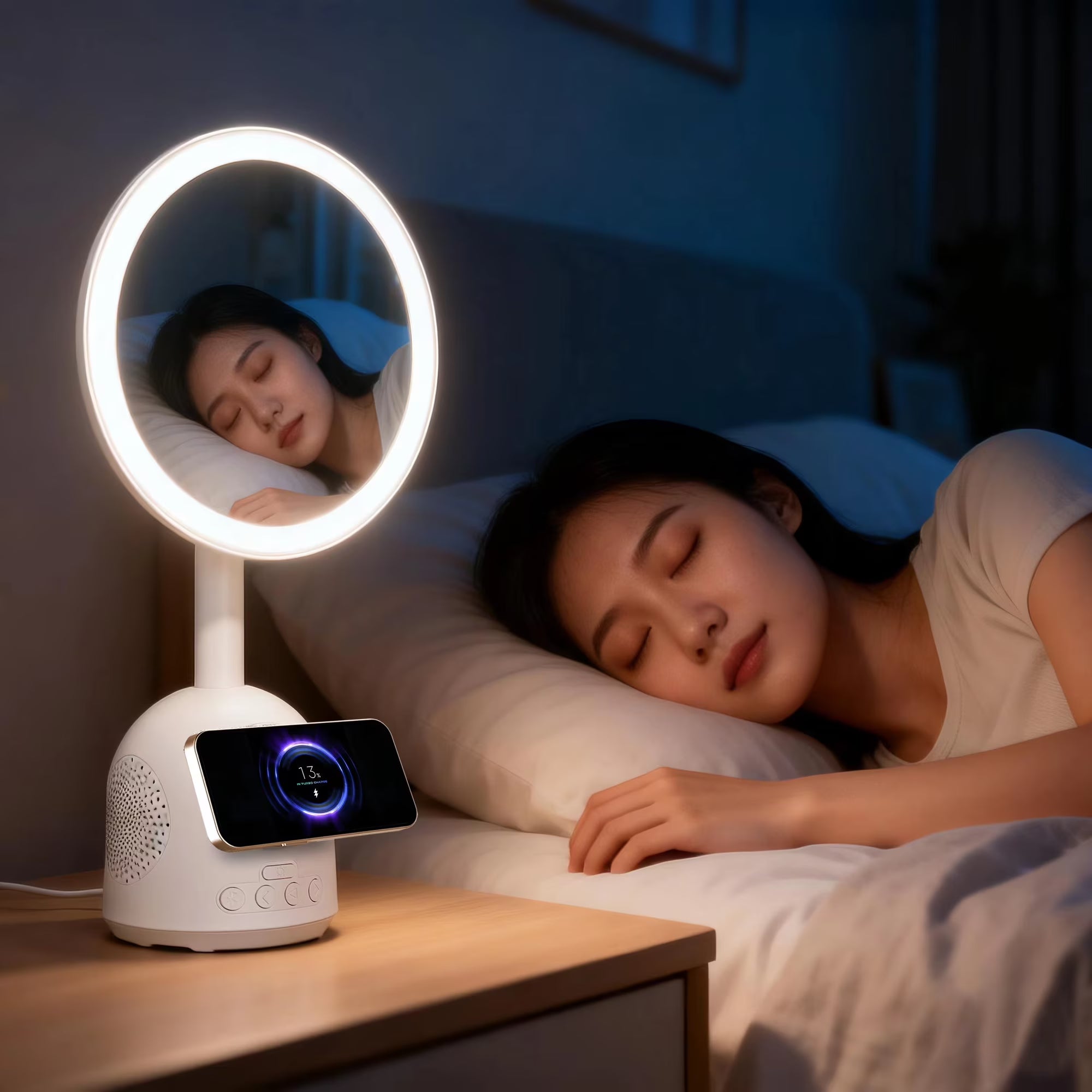 Professional Makeup Mirror with Lights, Rechargeable HD Vanity Mirror, True-Sunlight, 3 Color Modes & Stepless Dimming, Valentines Day Gifts for Her