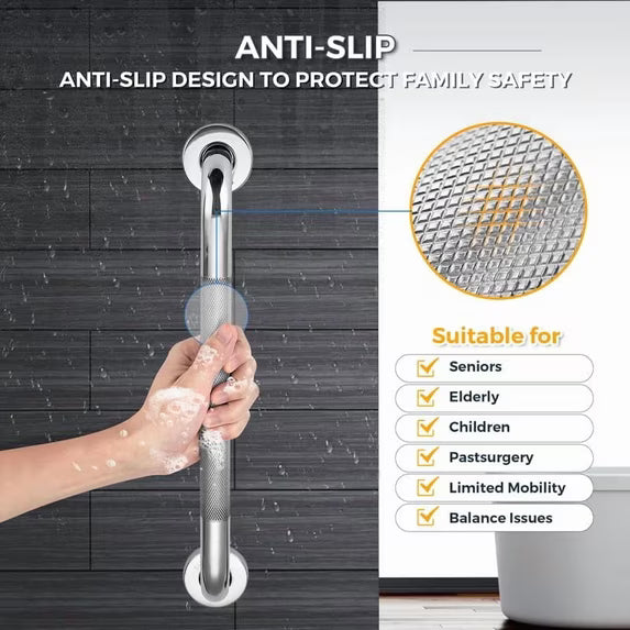 Grab Bars for Bathtubs and Showers 2 Pack Suction Grab Bar, Heavy Duty Shower Handle Removable Bath Handrails for Seniors and Elderly, Bathroom Safety Grip No Drilling Waterproof