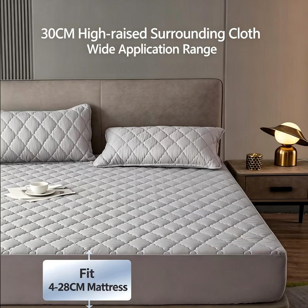 Waterproof Mattress Protector Pad Queen Machine Washable, Breathable Mattress Topper with Deep Pockets, All-Season Use, Hotel Quality (Queen, Grey)