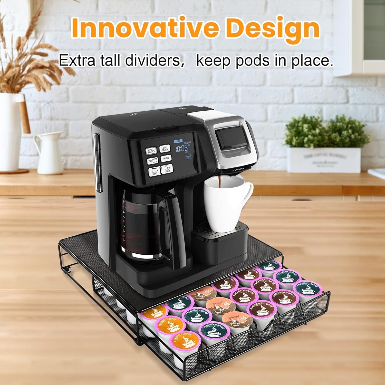 Carestrong K Cup Holder Drawer for 36 Coffee Pods Storage, coffee bar organizer ,Black