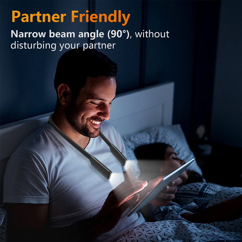 Reading light for books in bed Book Light 3-Color Bendable Neck Light, 80-hr Lasting Rechargeable book accessories for reading lovers, Perfect in Bed, Knitting, Repairing, Book Lovers Gifts
