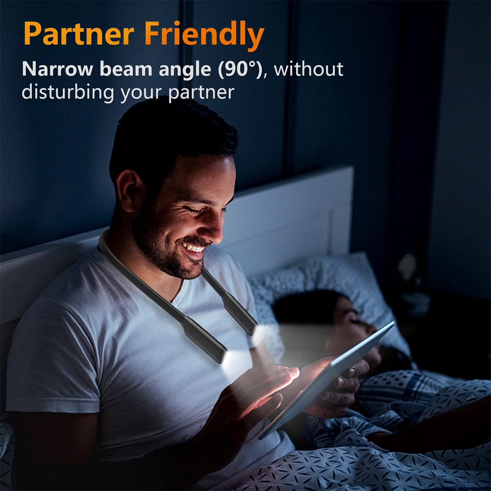 Reading light for books in bed Book Light 3-Color Bendable Neck Light, 80-hr Lasting Rechargeable book accessories for reading lovers, Perfect in Bed, Knitting, Repairing, Book Lovers Gifts