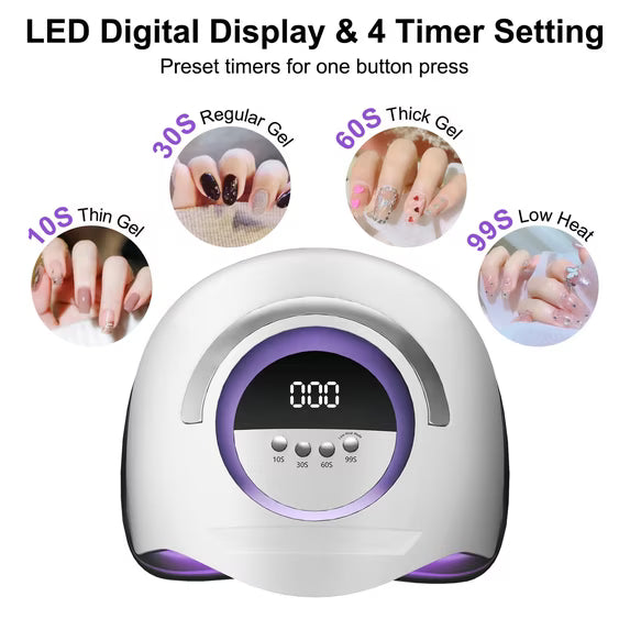 UV LED Nail Lamp, Gel Light for Nail Polish UV Dryer with 3 Timers White