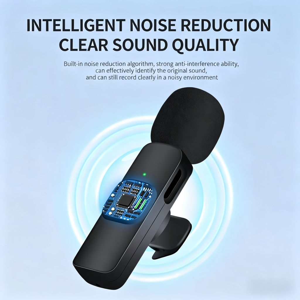 Avoben Wireless Mini Microphone for iPhone and Android Phones - Lavalier Microphone for Audio and Video Recording - Clip-on Microphone for Content Creators such as YouTube, TikTok, Podcasts, and Vlog