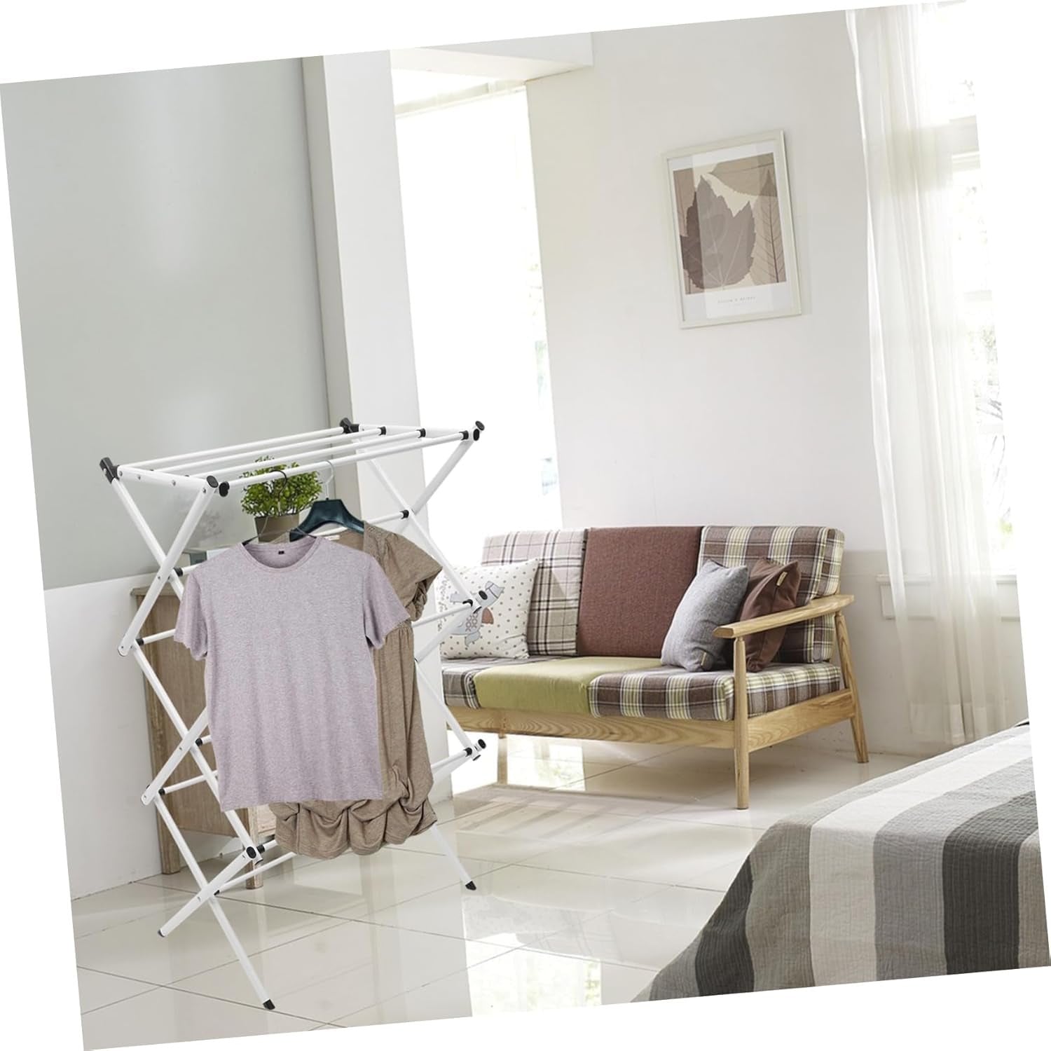 Carestrong Foldable Portable Clothes Drying Rack foldable for Indoor Air Drying, Drying Rack Clothing Collapsible Design, 14.5" D x 29.5" W x 41.8" H, White