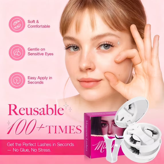 Magnetic Eyelashes Natural Look False Lashes without Eyeliner, Light Weight and Waterproof Magnetic Eyelashes No Glue