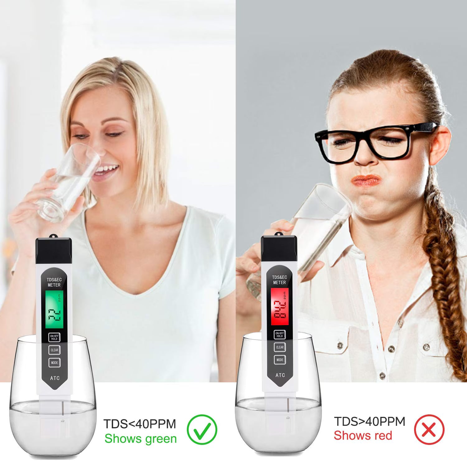 All-New 4 in 1 Tds Meter Digital Water Tester - Accurate and Reliable TDS EC & Temp(°C,°F) Meter - 0-9999ppm - Professional Testing for Drinking Water, RO/DI System, Aquariums etc
