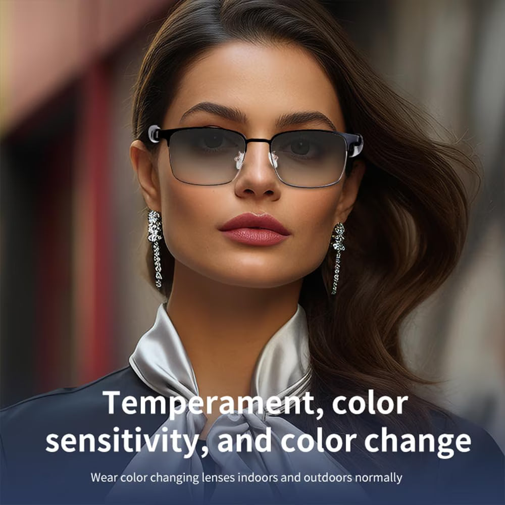 Smart Glasses Bluetooth Audio Sunglasses for Men Women with Dual Stereo Speakers, Open Ear Music &HD Calling, Touch &Voice Assistant, UV Protection——Gold