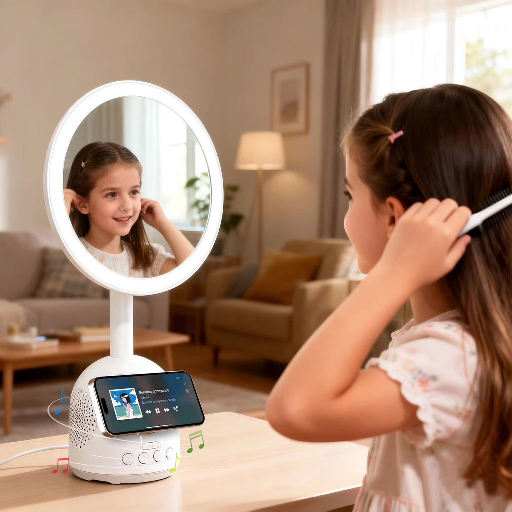 Professional Makeup Mirror with Lights, Rechargeable HD Vanity Mirror, True-Sunlight, 3 Color Modes & Stepless Dimming, Valentines Day Gifts for Her