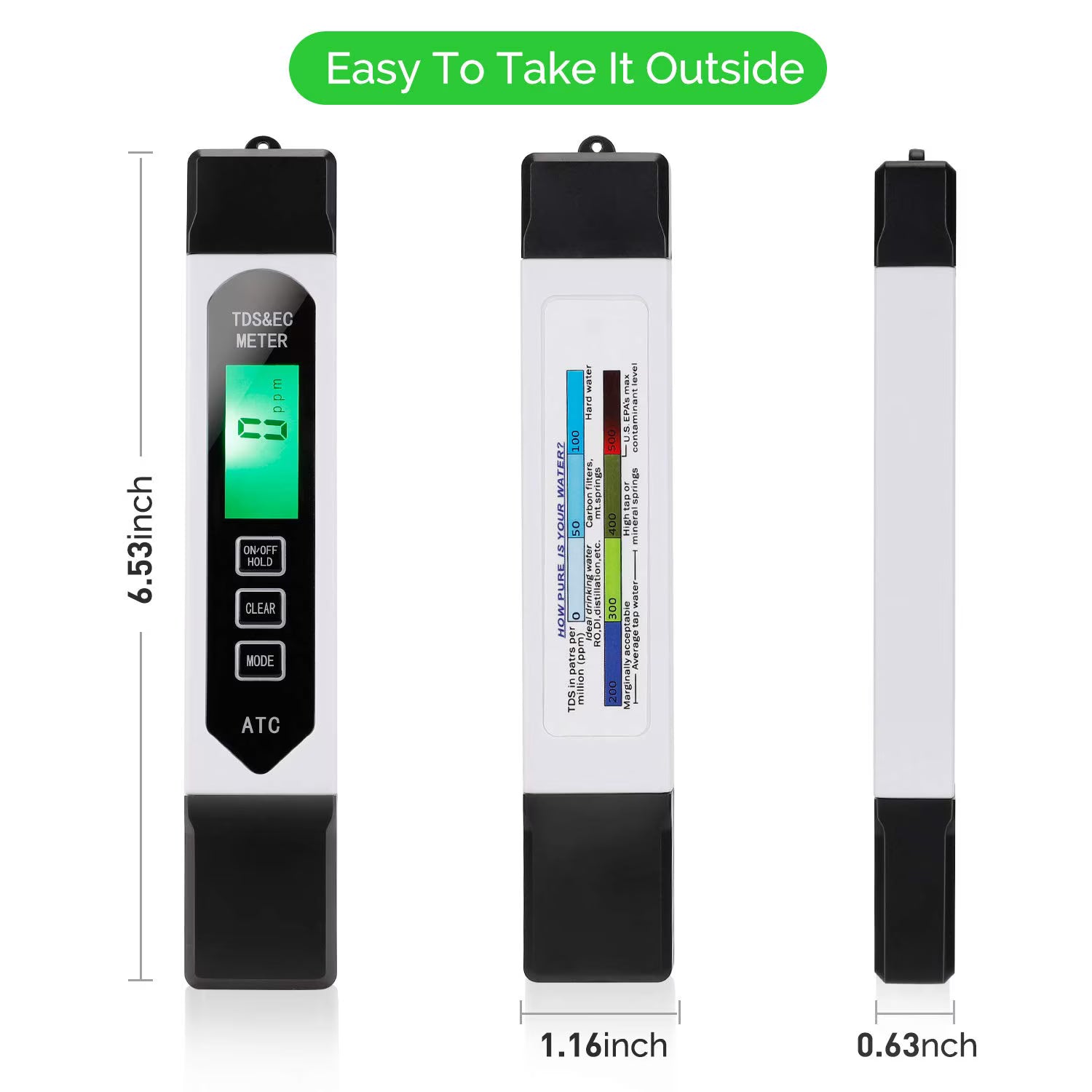 All-New 4 in 1 Tds Meter Digital Water Tester - Accurate and Reliable TDS EC & Temp(°C,°F) Meter - 0-9999ppm - Professional Testing for Drinking Water, RO/DI System, Aquariums etc