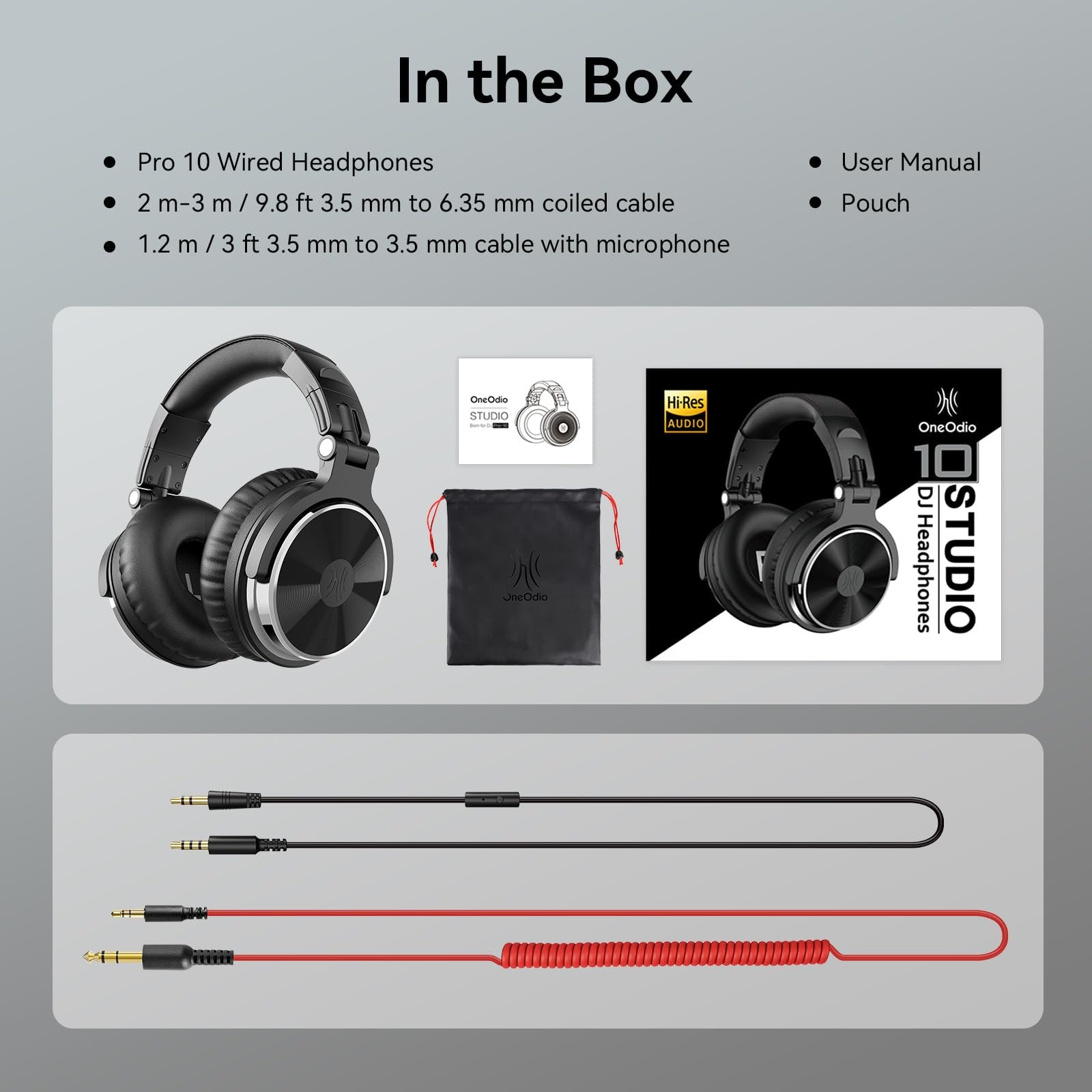 Avoben Wired Over Ear Headphones Hi-Res Studio Monitor & Mixing DJ Stereo Headsets with 50mm Drivers and 1/4 to 3.5mm Jack for AMP Computer Recording Podcast Keyboard Guitar Laptop - Black