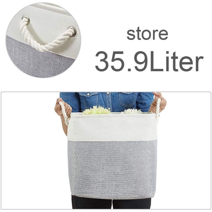 Carestrong 3 Pack Basket , Collapsible Laundry Baskets with Handles, Sturdy, Gray, 13-x-13-x-13-inch, Pack of 3